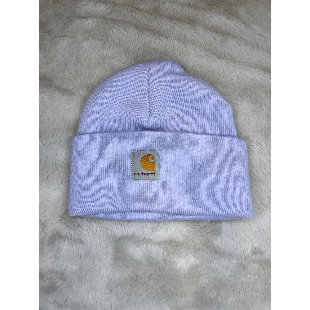 Carhartt Youth Beanie Knit Logo Patch Hat Lavender Purple AH8990 OS